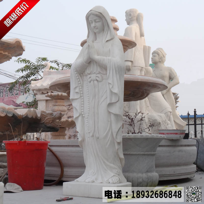 汉白玉欧式名人石雕价格,修女圣母人物雕塑销售厂家西方人物制作报价